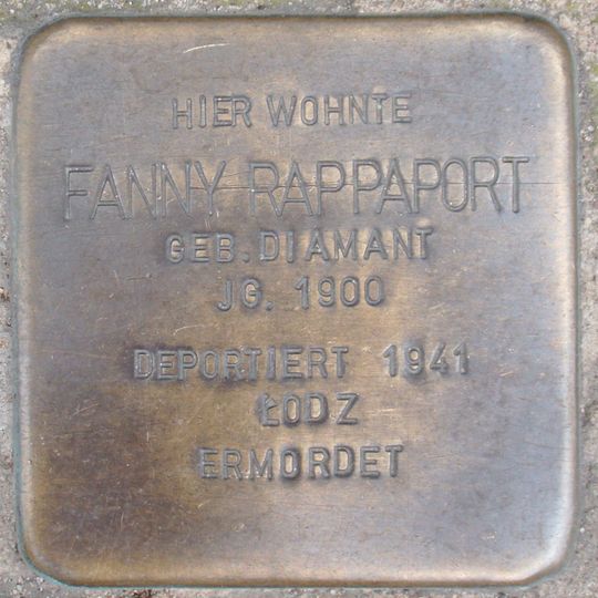 Stolperstein dedicated to Fanny Rappaport