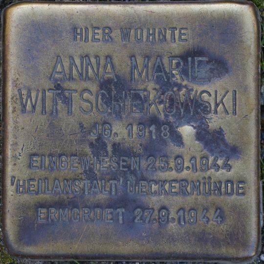 Stolperstein en memoria de Anna Maria Wittschekowski
