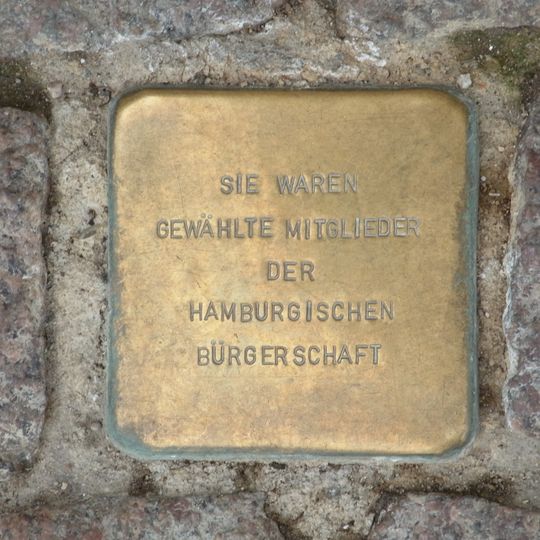 Stolperstein für die gewählten Mitglieder der Hamburgischen Bürgerschaft