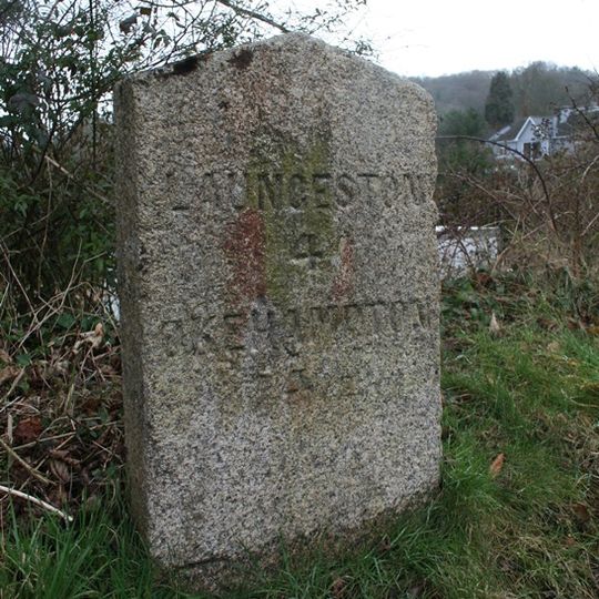 Milestone, New Road, opp "Just a Toll", 100m E of Lifton Hall Hotel