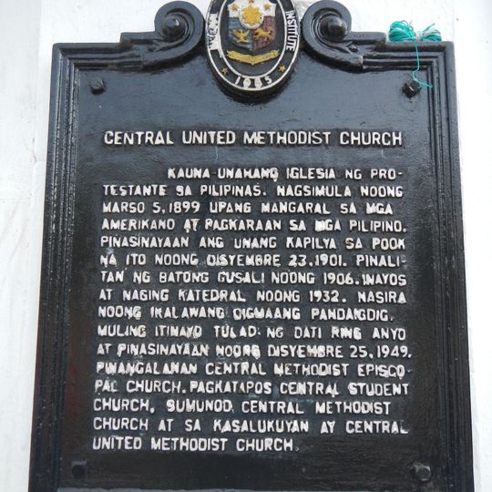 Central United Methodist Church historical marker