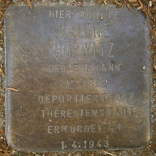 Stolperstein dedicated to Helene Horwitz