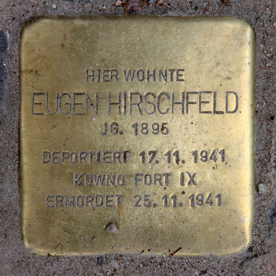 Stolperstein dedicated to Eugen Hirschfeld