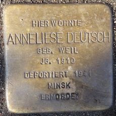 Stolperstein dedicated to Anneliese Deutsch