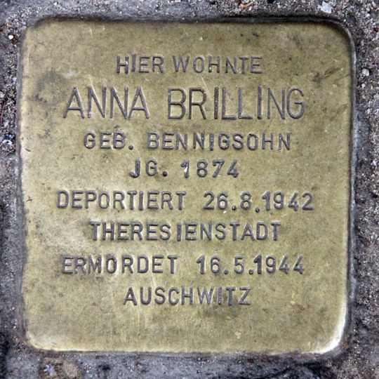 Stolperstein dedicated to Anna Brilling