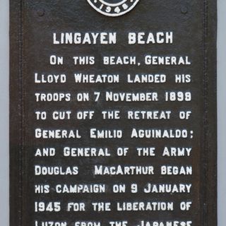 Lingayen Beach historical marker