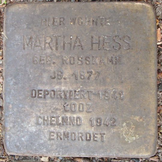 Stolperstein dedicated to Martha Hess