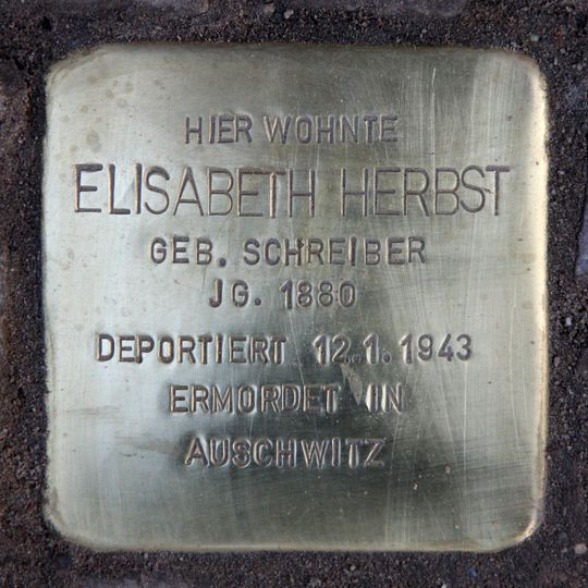 Stolperstein dedicated to Elisabeth Herbst