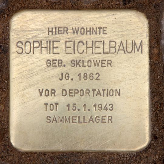 Stolperstein dedicated to Sophie Eichelbaum
