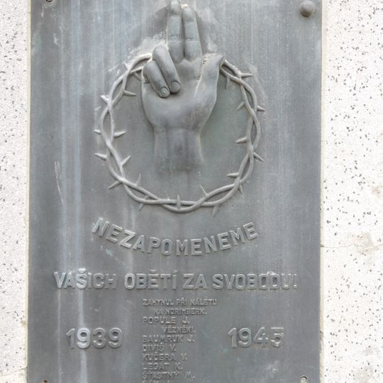 World War II Memorial plaque in Vochov
