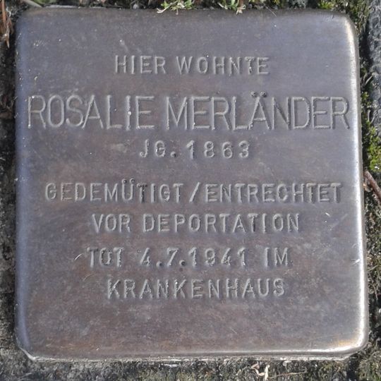 Stolperstein dedicated to Rosalie Merländer