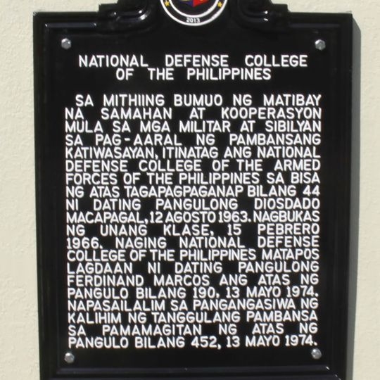 National Defense College of the Philippines historical marker