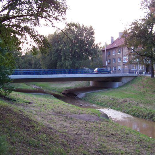 Most Nádražní ulice přes Rakovnický potok v Rakovníku