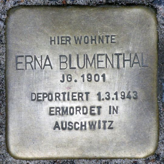Stolperstein em memória de Erna Blumenthal