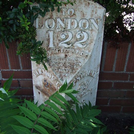 Milepost, Beccles Road, Gorleston, S of Whitehorse Roundabout, opp. Jet garage