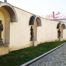 Statues of the Seven Virtues and Saint Francis of Assisi by Karl Waitzmann