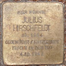 Stolperstein dedicated to Julius Hirschfeldt