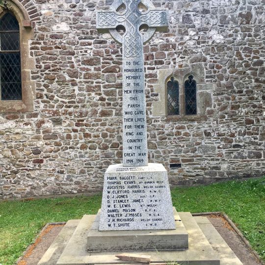 War Memorial in churchyard of St James, Rudry