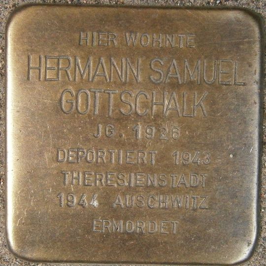 Stolperstein dedicated to Hermann Samuel Gottschalk