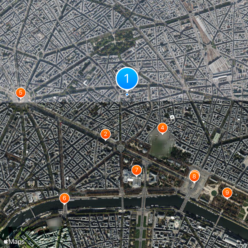 VIII arrondissement di Parigi Mappa