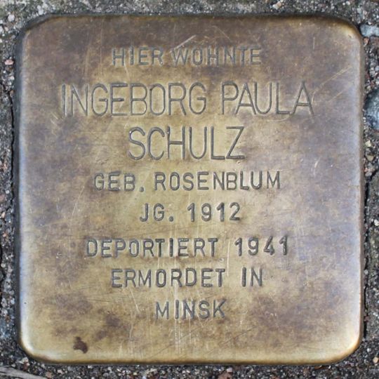 Stolperstein à la mémoire d’Ingeborg Paula Schulz