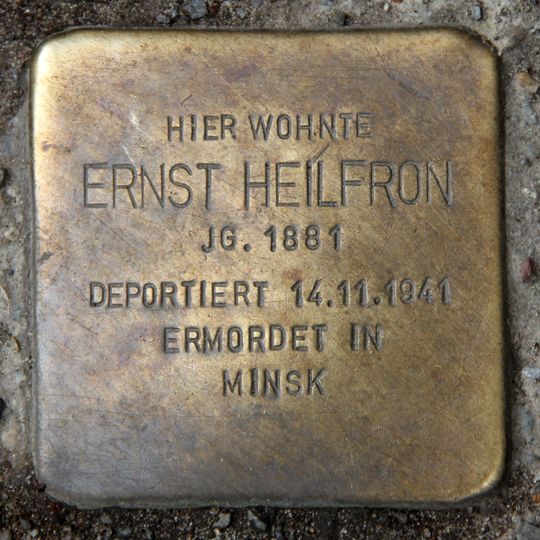 Stolperstein dedicated to Ernst Heilfron