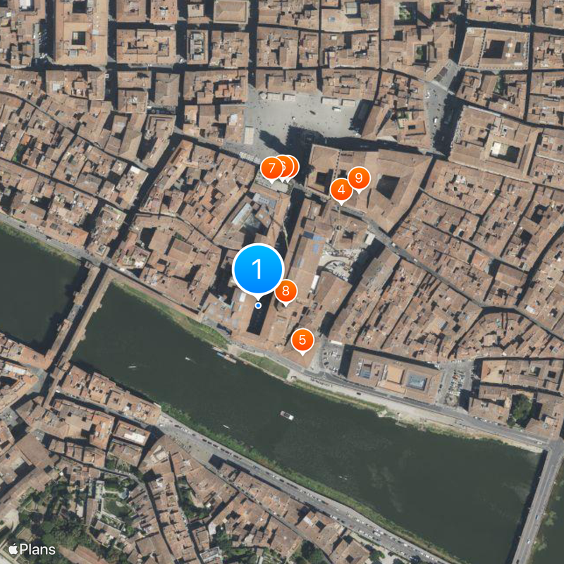 Galería Uffizi Mapa
