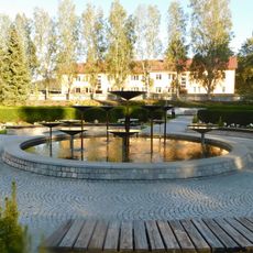 Fontána na hřbitově v Humpolci