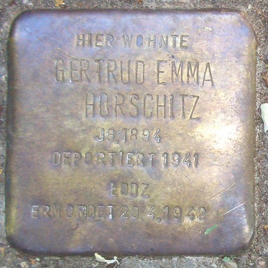 Stolperstein en memoria de Gertrud Emma Horschitz
