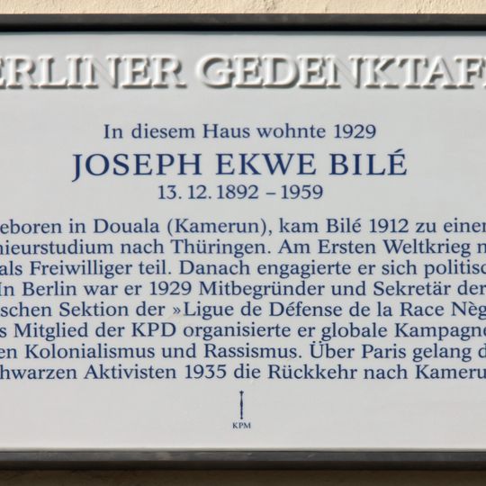 Gedenktafel für Joseph Ekwe Bilé