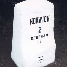 Milestone, 90m W of jct with Marlpit Lane, 20m E of Tollhouse Cottage