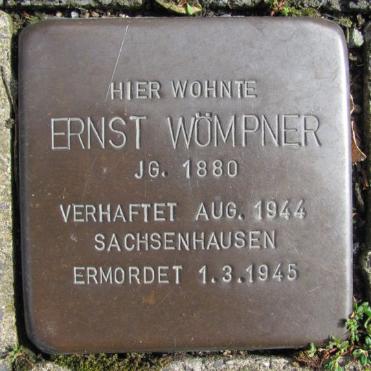 Stolperstein dedicated to Ernst Wömpner