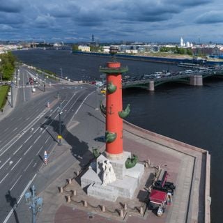Rostral columns on Spit of the Vasilievsky Island