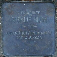 Stolperstein dedicated to Rosalie Blum