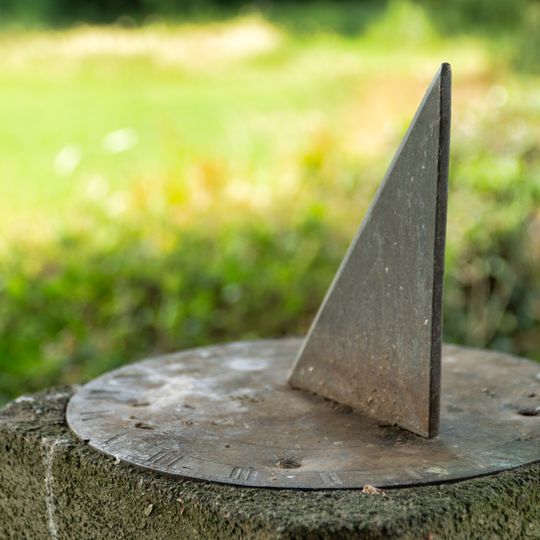 Sundial Opposite S Porch at Church of St Trunio, B 4393 , Llandrinio