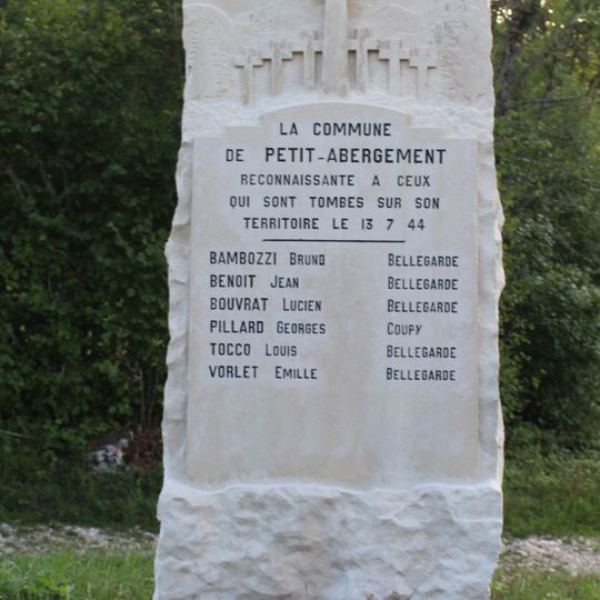 War memorial of people shot on 13 July 1944 in Le Petit-Abergement