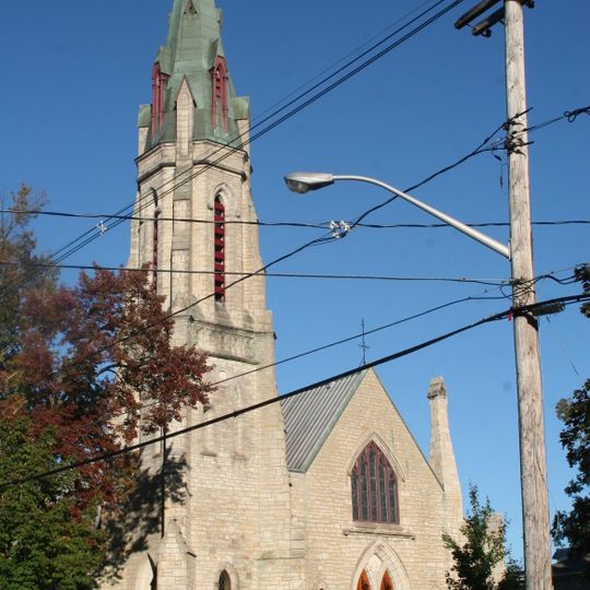 St. James the Apostle Anglican Church, rectory and stone wall