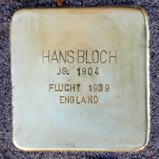 Stolperstein dedicated to Hans Bloch