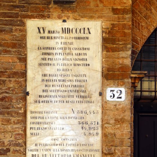 Lapide del Plebiscito esterna al palazzo Comunale