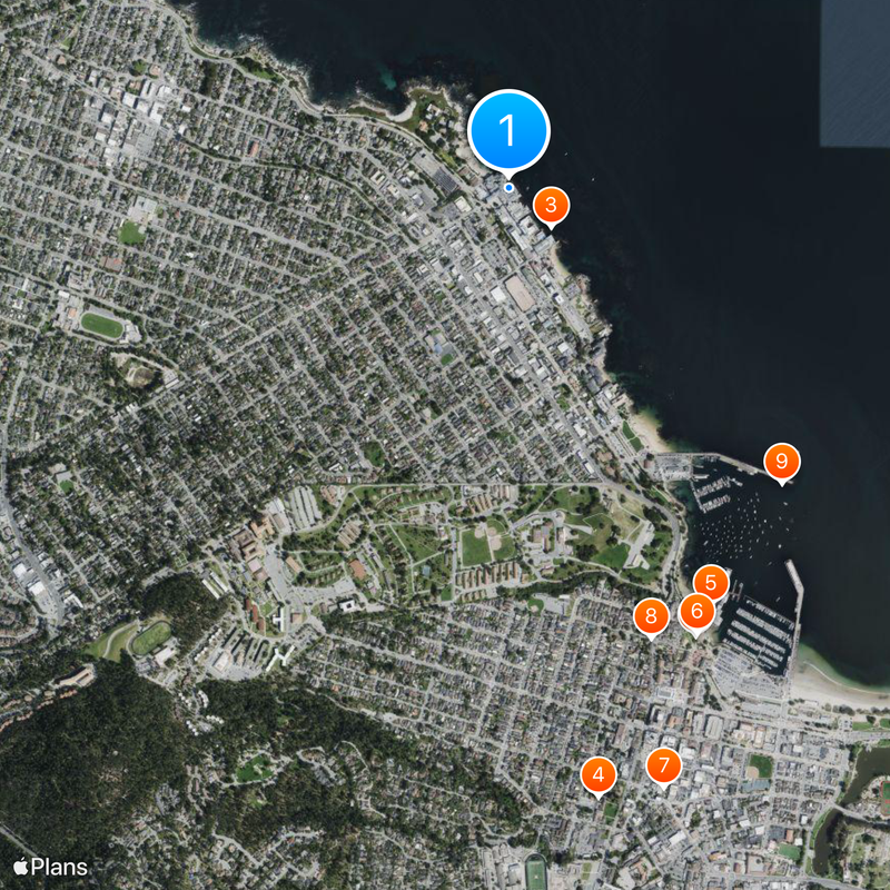 Aquarium de la baie de Monterey Carte