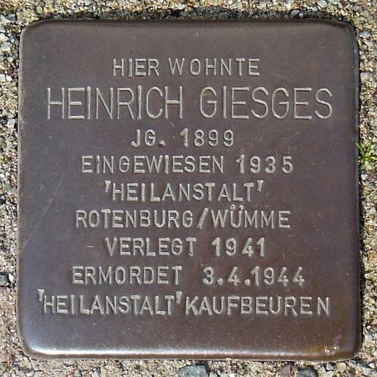 Stolperstein für Heinrich Giesges