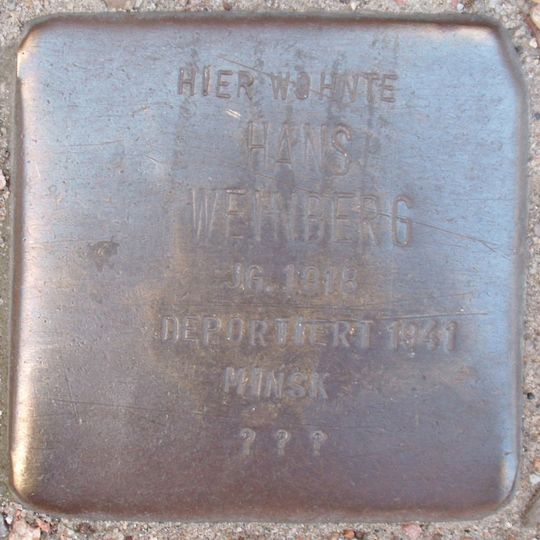 Stolperstein em memória de Hans Weinberg