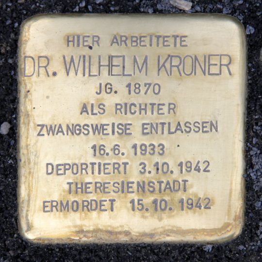 Stolperstein en memoria de Wilhelm Kroner