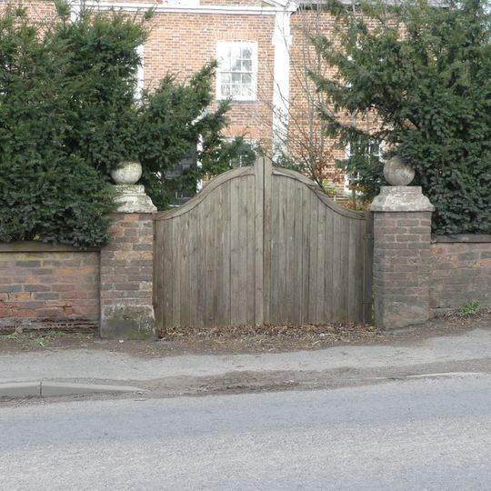 Garden walls and gate piers to Rode Street House