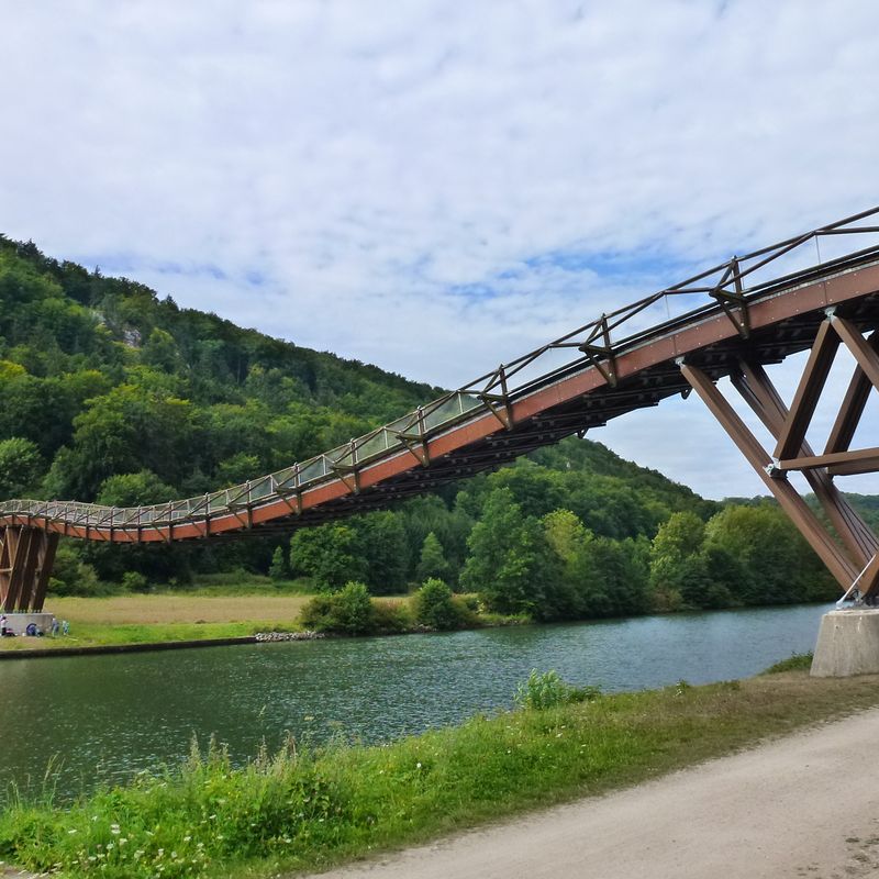 Essinge Bridge Wooden bridge at Essing - Wooden pedestrian bridge in Essing, Germany