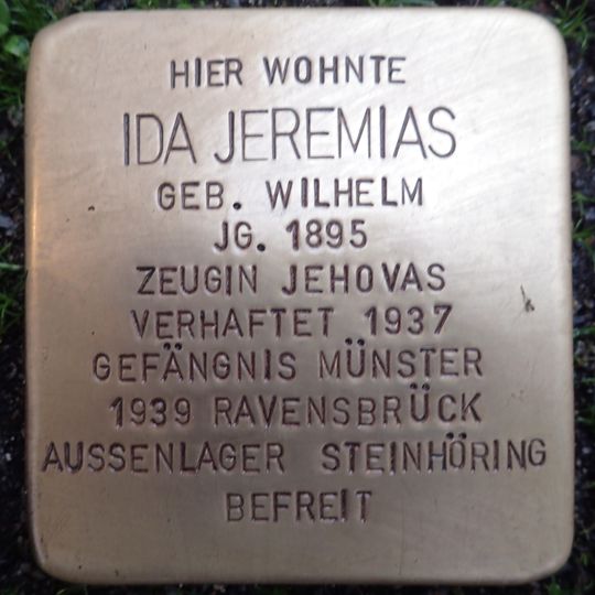Stolperstein à la mémoire d’Ida Jeremias