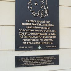 Pamětní deska internovaných dětí na Jenerálce