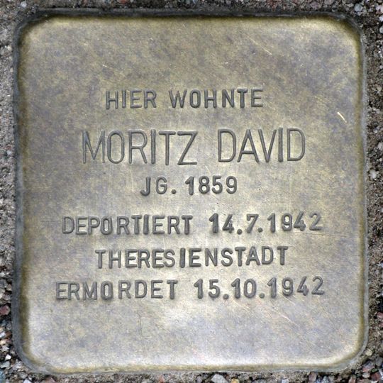 Stolperstein dedicated to Moritz David