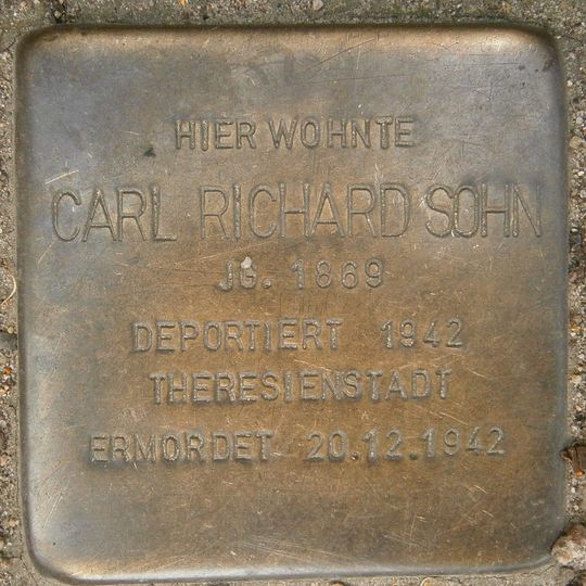 Stolperstein dedicated to Carl Richard Sohn