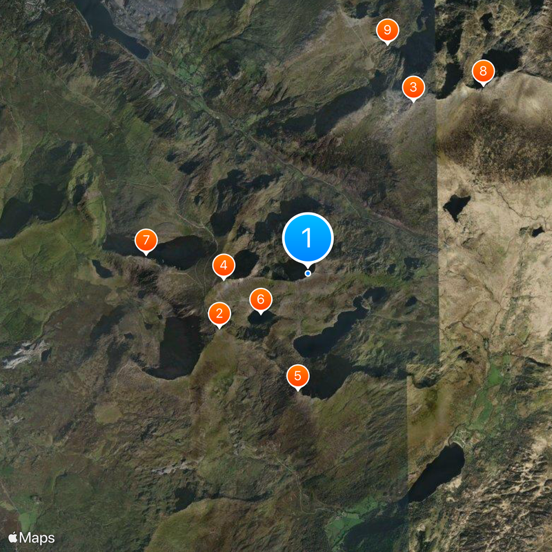 Crib Goch Map